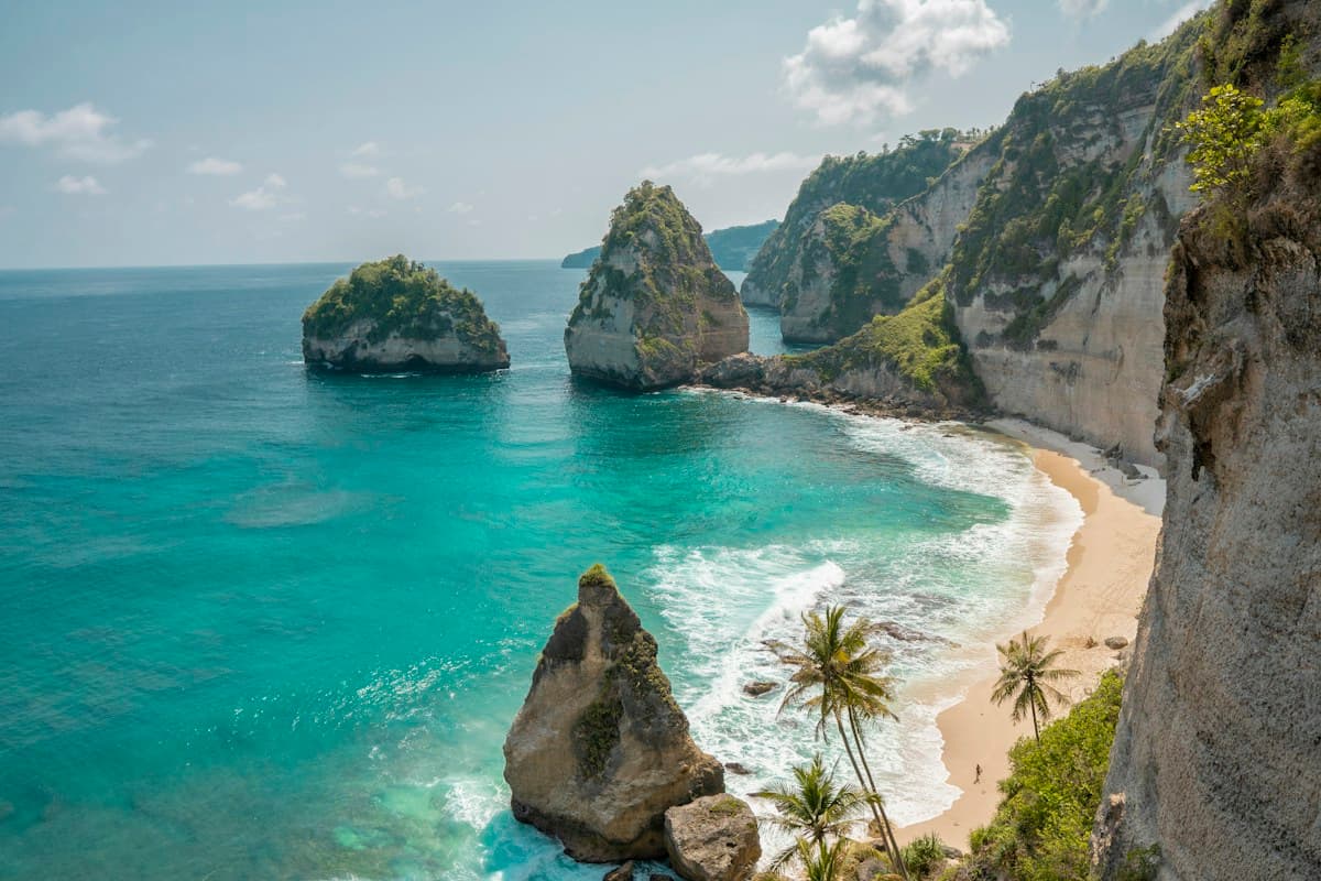 Limestone cliffs along the coast of Nusa Penida